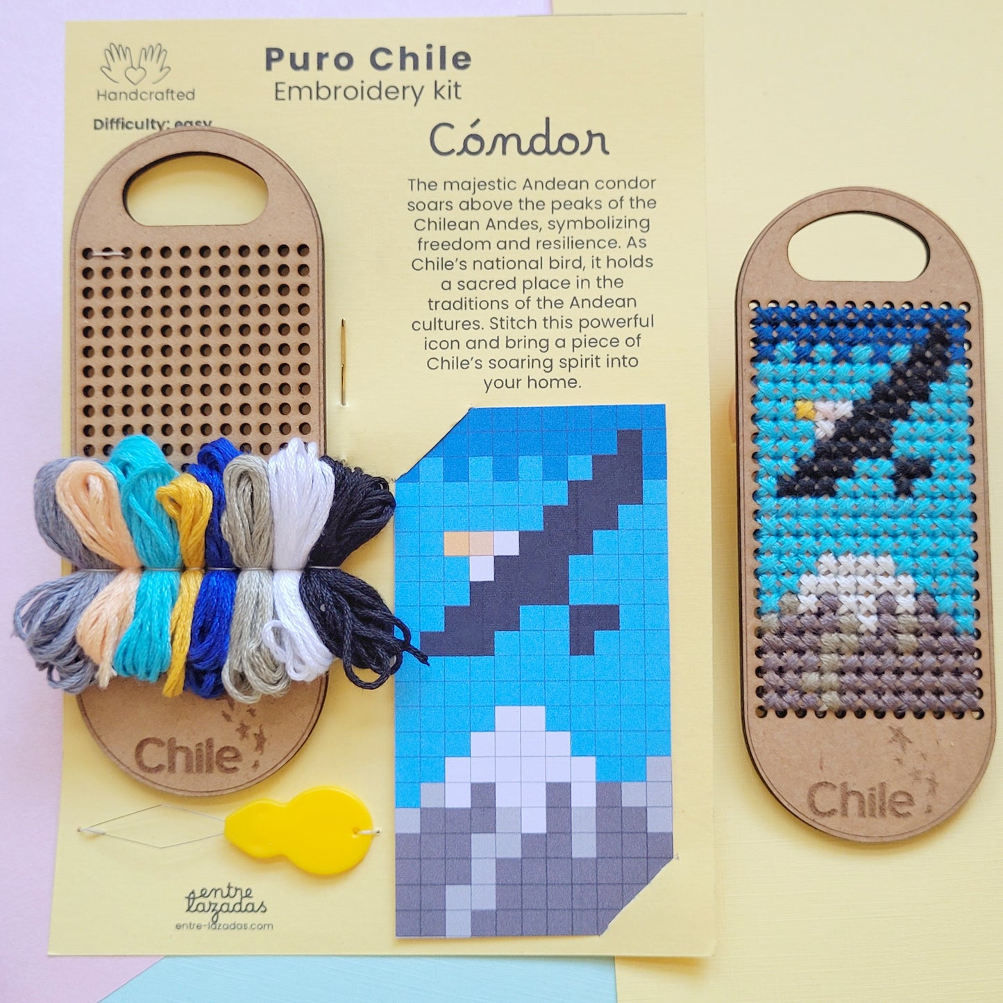 Kit de bordado punto cruz - Puro Chile