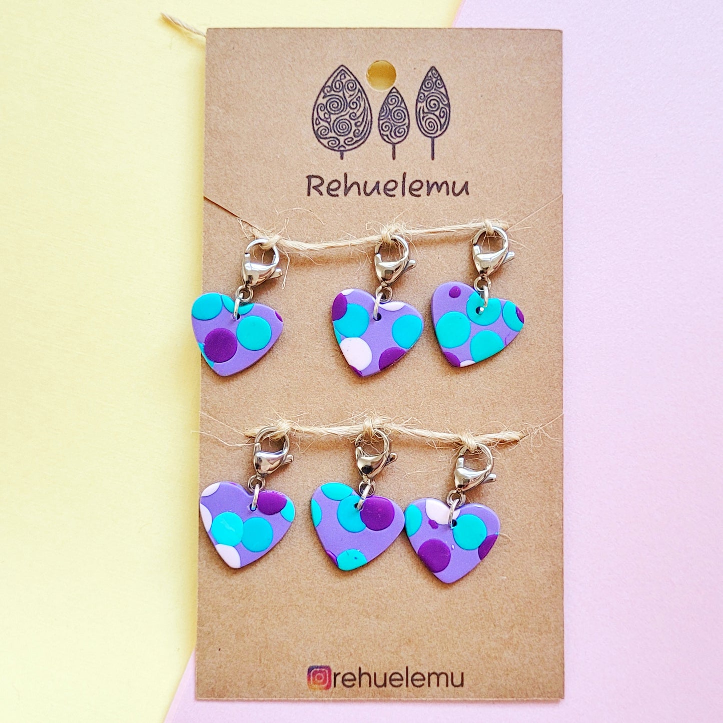 Marcadores de punto para crochet - hechos a mano - Rehuelemu