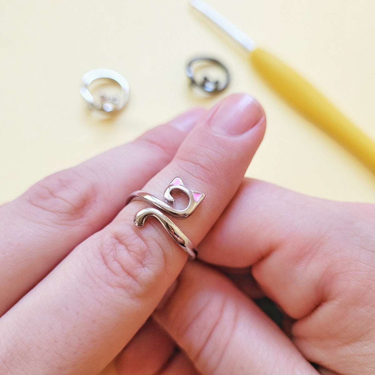 Anillo guía de tejido - Gatito