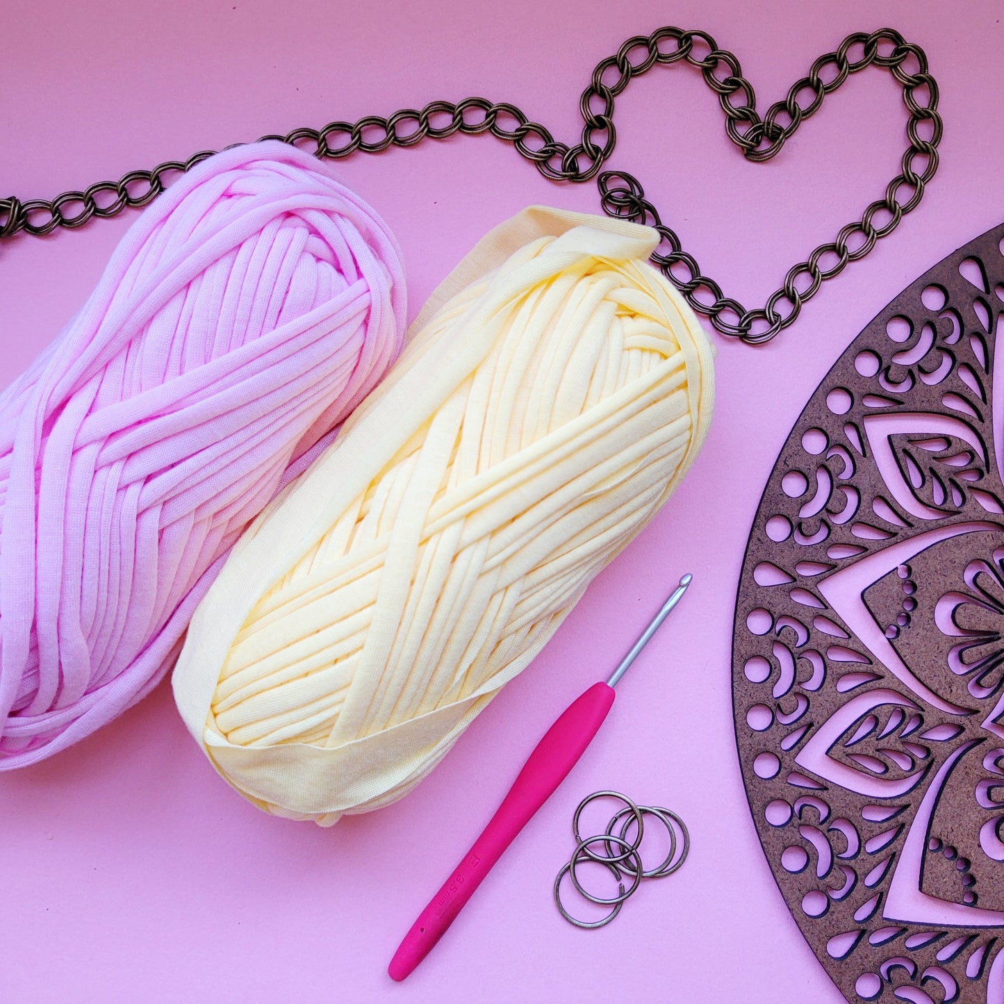 Tejiendo carteras: Clase de cartera + Trapillo + Crochet + Regalo: Cadena y Argollas