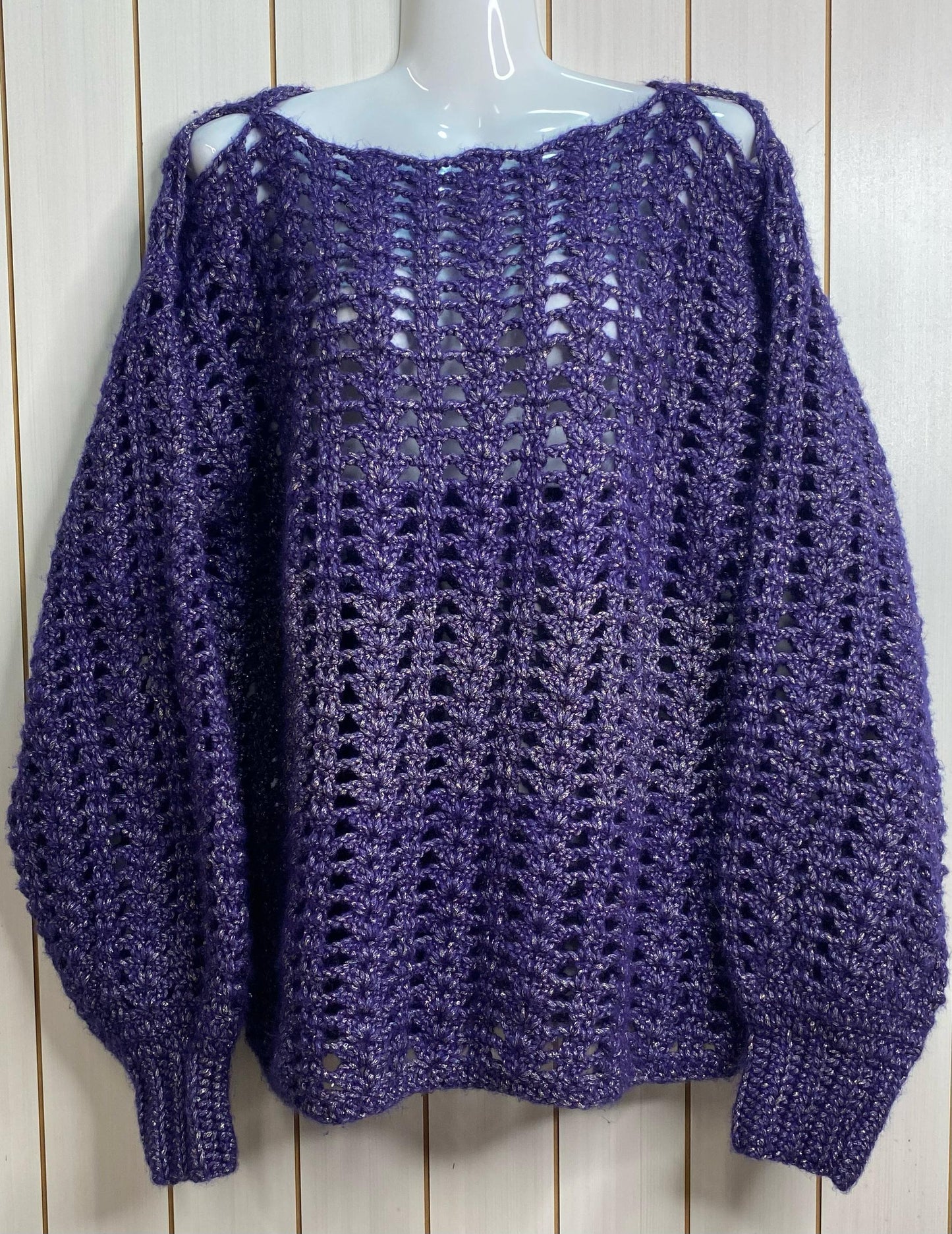 Chaleco Calado Morado con Brillos