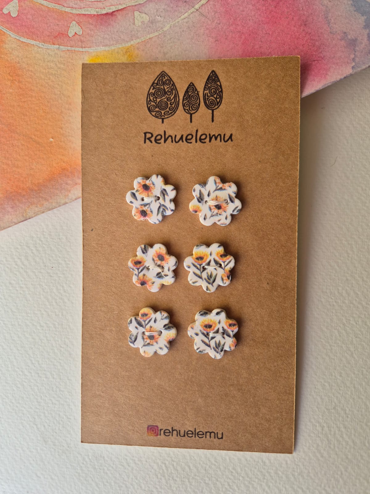 Set de botones hechos a mano - Rehuelemu