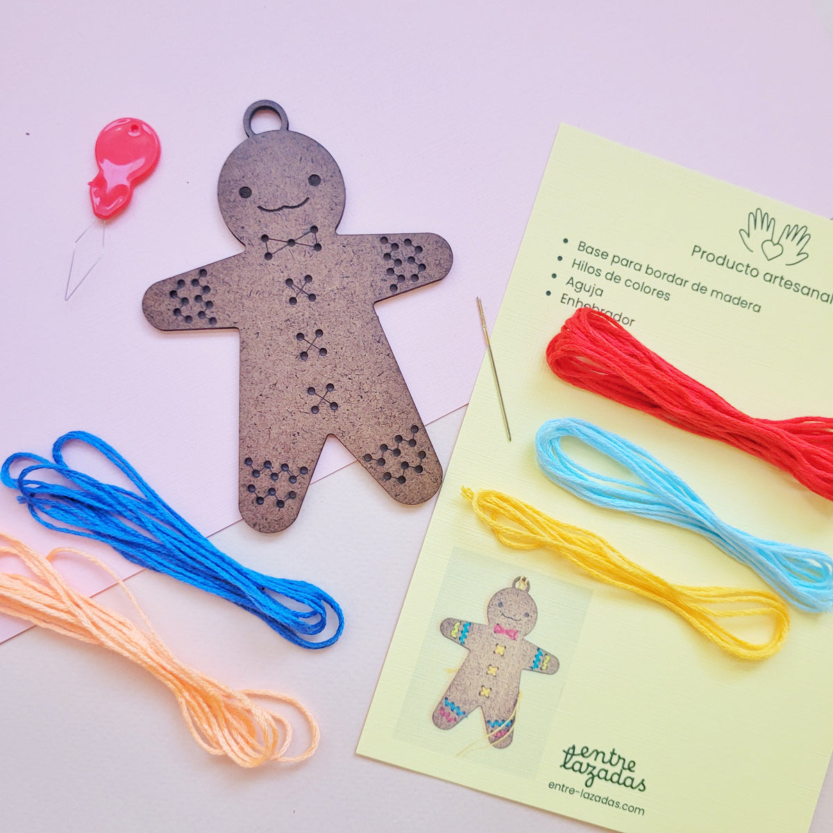Kit de bordado galletitas de jengibre - figurita única