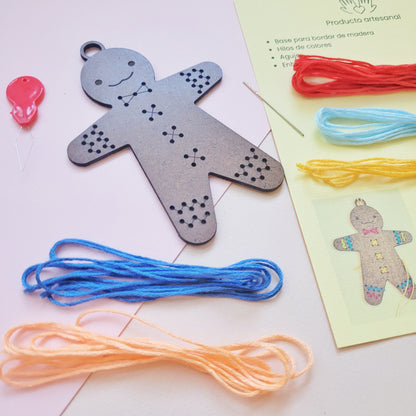Kit de bordado galletitas de jengibre - figurita única