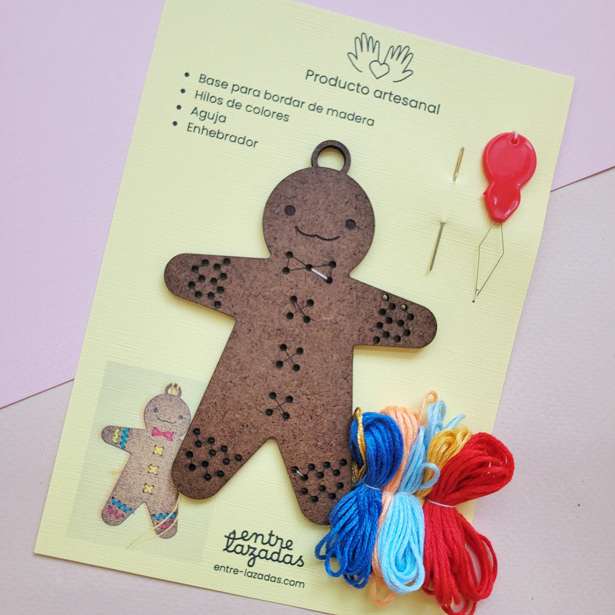Kit de bordado galletitas de jengibre - figurita única