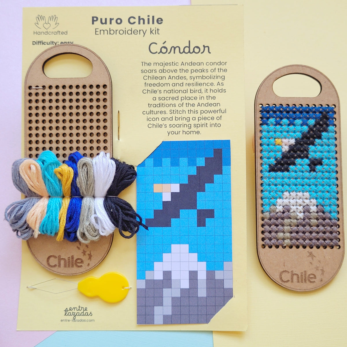Kit de bordado punto cruz - Puro Chile