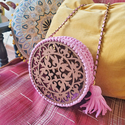 Cirkel Base para cartera circular en trapillo o macramé - en madera