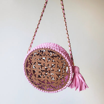 Cirkel Base para cartera circular en trapillo o macramé - en madera