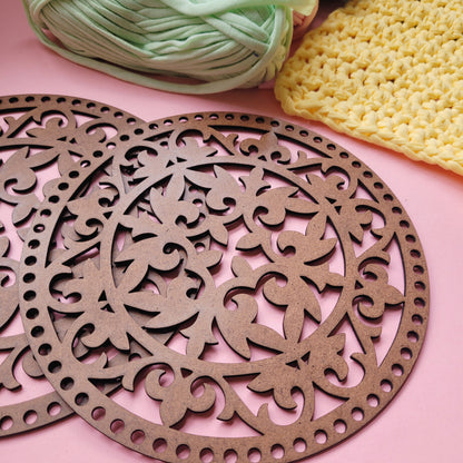 Cirkel Base para cartera circular en trapillo o macramé - en madera