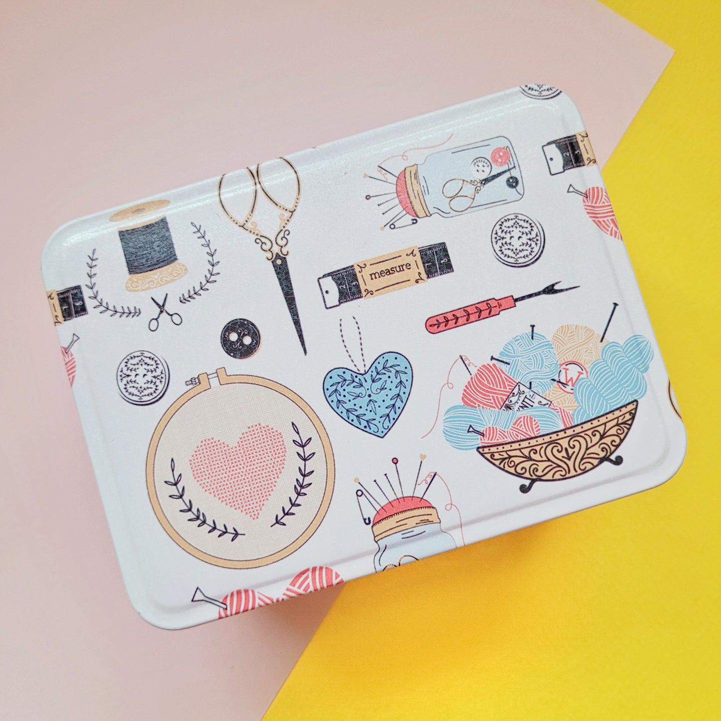 Cajita metálica organizadora Costura