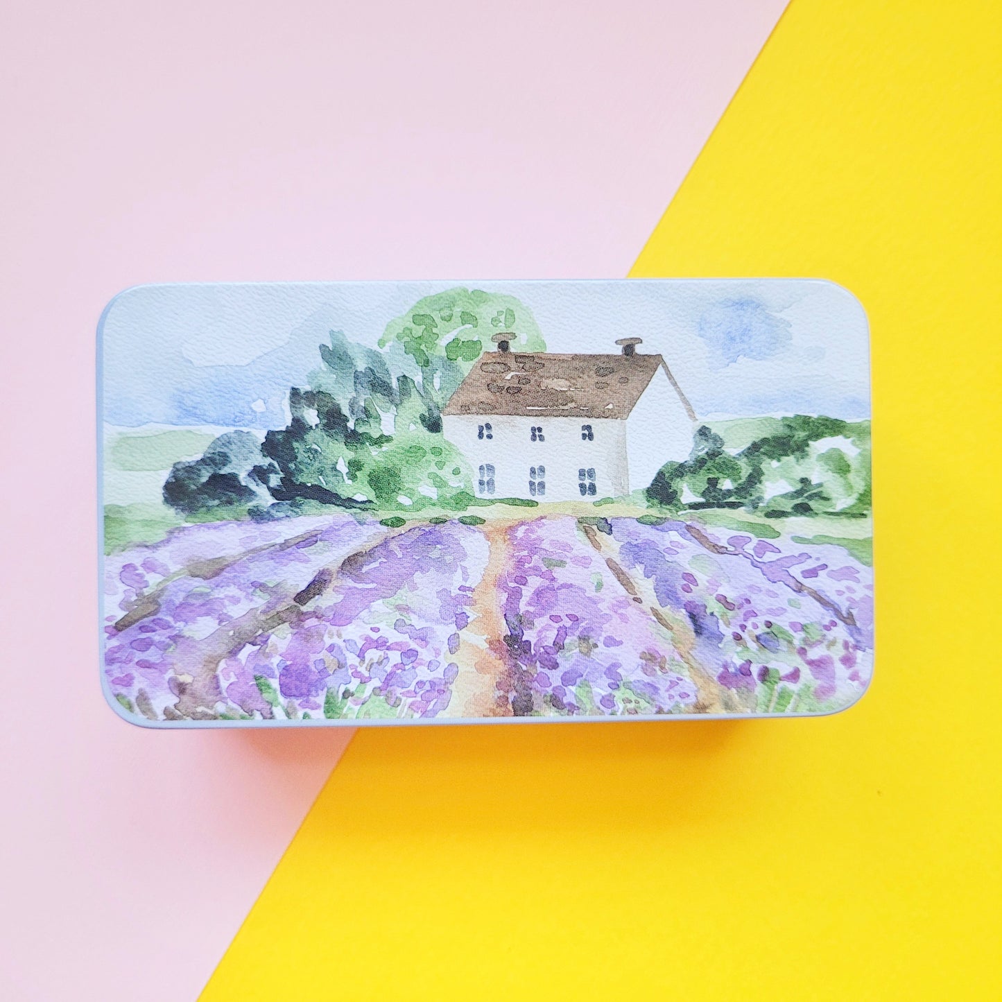 Cajita metálica organizadora Lienzo lila - mediana