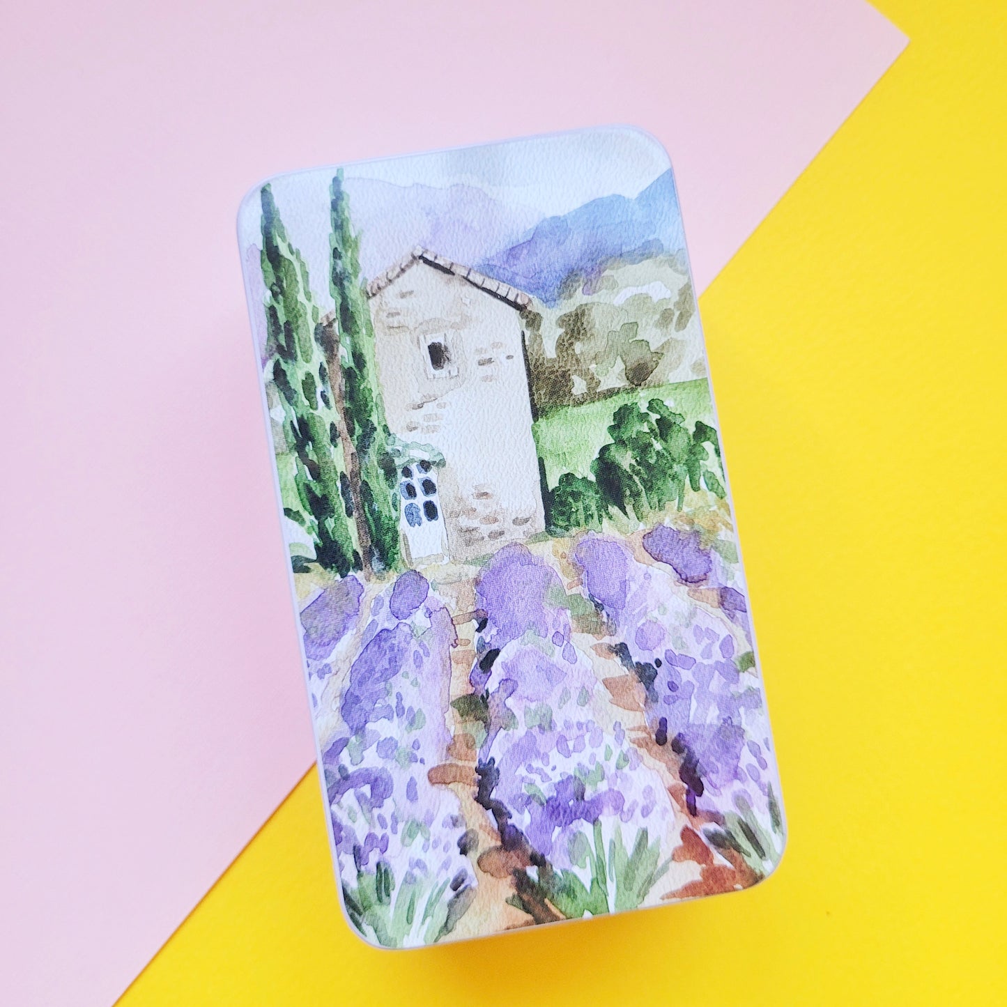 Cajita metálica organizadora Lienzo lila - mediana