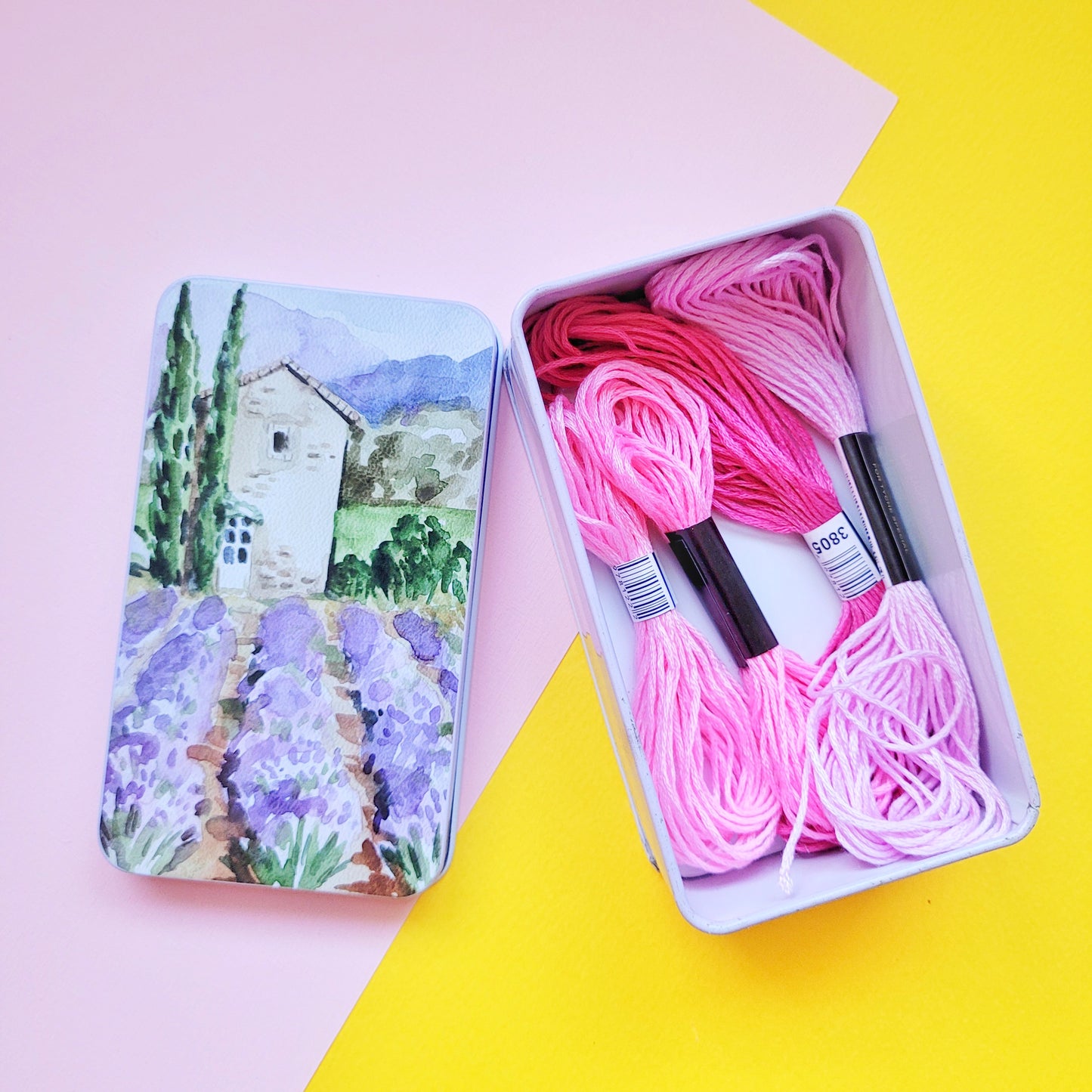 Cajita metálica organizadora Lienzo lila - mediana