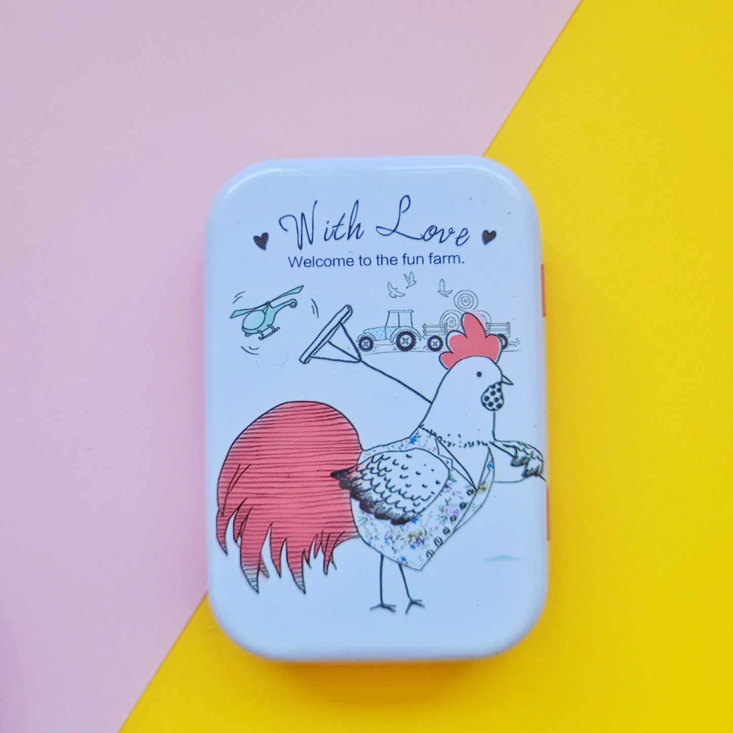 Cajita metálica organizadora Gallinita feliz