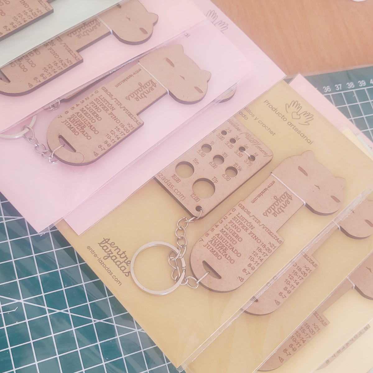 Kit de medidores de hilado, crochet y palillos