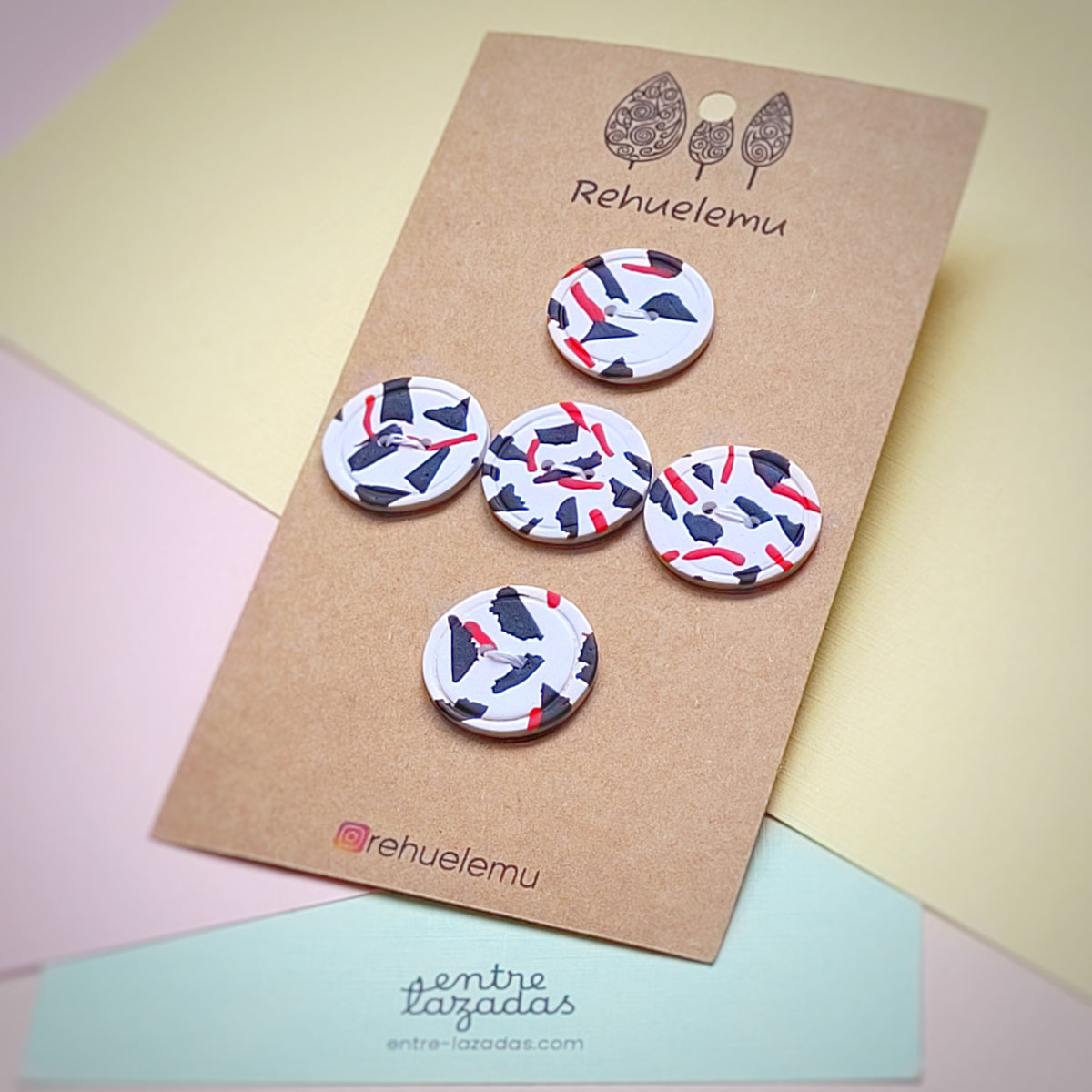 Set de botones hechos a mano - Rehuelemu
