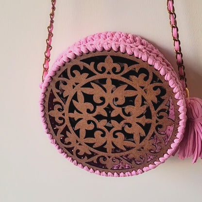 Cirkel Base para cartera circular en trapillo o macramé - en madera